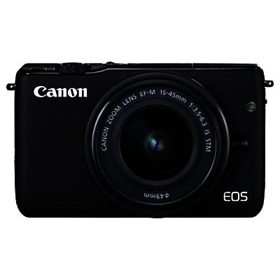 Canon EOS M10 Compact System Camera with EF-M 15-45mm f/3.5-6.3 IS STM Wide Angle Zoom Lens, HD 1080p, 18MP, NFC, Wi-Fi, 3 Touch Screen Black